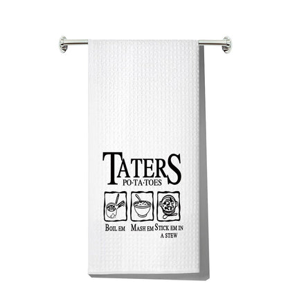 LEVLO Funny Potato Tater Kitchen Towel (Taters Potatoes)