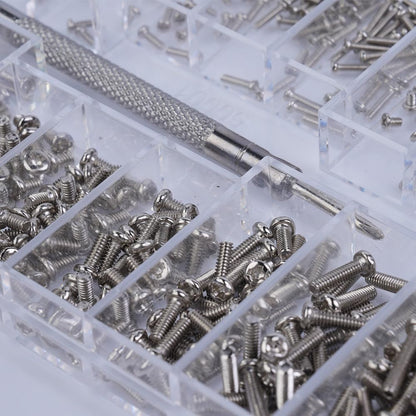 VOANZO 500 PCS Silver Tiny Micro Repair Screw Kit, 18 Sizes Stainless Steel Tiny Screws With Screwdriver