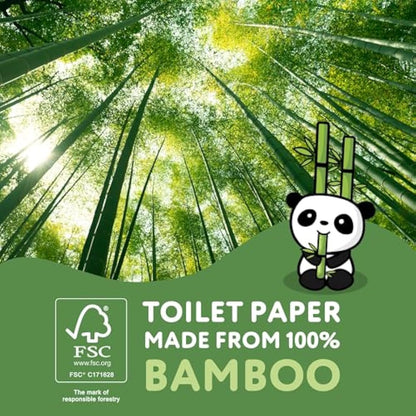 The Cheeky Panda Bamboo Toilet Rolls Bulk Buy – 24 Rolls of 3 Ply Toilet Paper | Plastic Free Packaging and Sustainable Tissue Paper | White