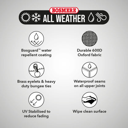 Bosmere All-weather (Modular) - L-Shaped Dining Set Cover - Medium, Right Side Long, Charcoal, AM667C