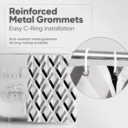 Lkw Ogechi Waterproof Shower Curtain for Bathroom, Mildew Proof Resistant Polyester Fabric Bathtub Curtain