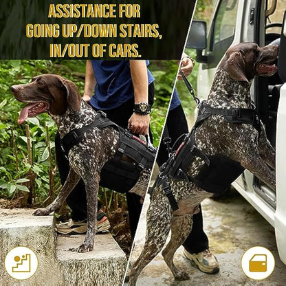 OneTigris Dog Lift Harness for Large Dogs, Dog Support Sling for Back Legs, DOG Lifter with Handles Invictus Multifunctional Mobility Assistance Vest Hip Support Brace