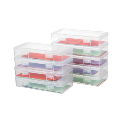 novelinks Clear Pencil Box and Small Plastic Storage Containers with Lids