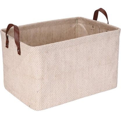 Sea Team Square Jute Structured Storage Basket Built-in Frame