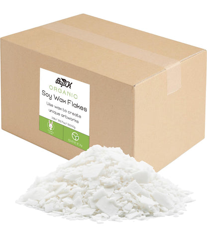 Soy Wax Flakes 10KG, BOYUJK Premium Natural Candle Wax, 100% Soy Wax for Candle Making from Organic Farm, No additives, Harmless and Pure