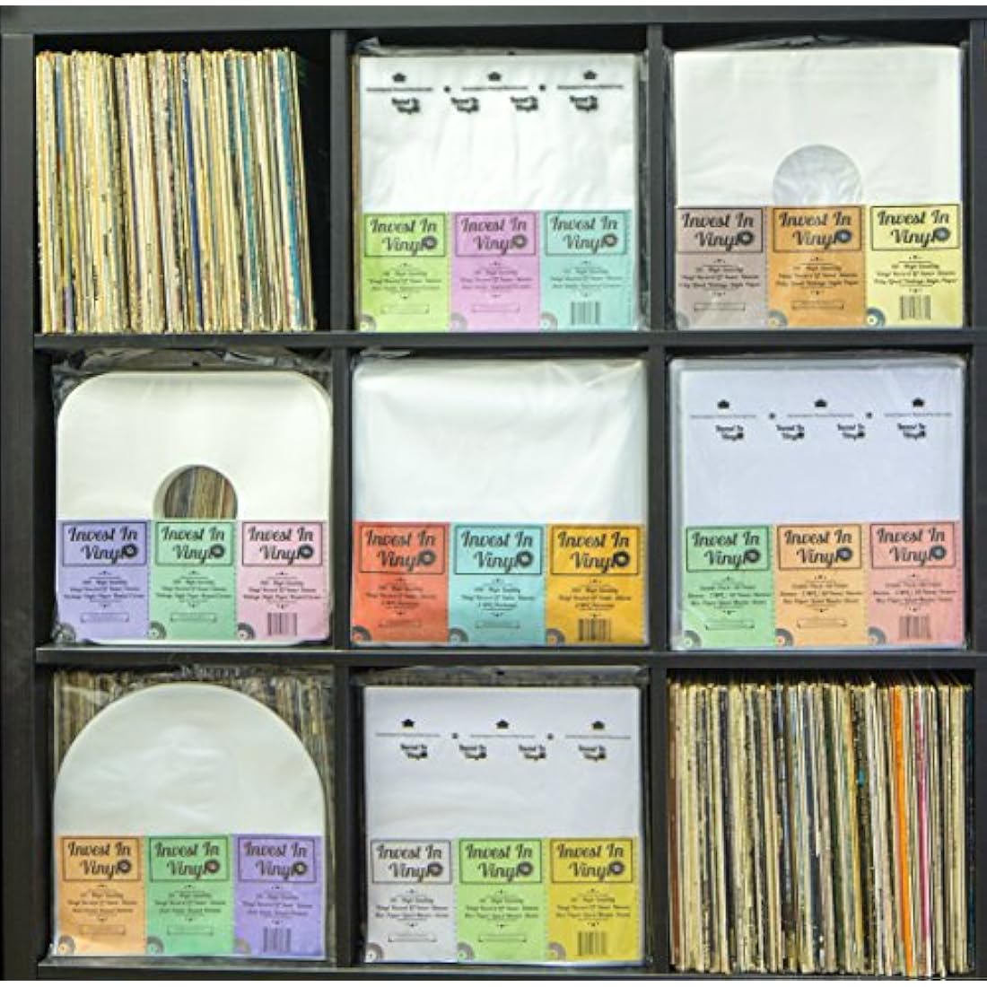 Invest In Vinyl 100 Clear Plastic Protective LP Outer Sleeves 3 Mil. Vinyl Record Sleeves Album Covers 12.75" x 12.5" Provide Your LP Collection with The Proper Protection