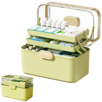 Sevitini Medicine storage, Medication Storage Box, 3 Layer Multi Grid Medicine Box, Large capacity, Medicine Container Box portable