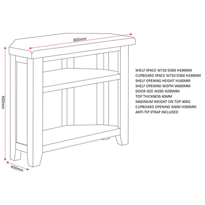 Seconique Windsor Corner Tv Unit in Ivory/Oak