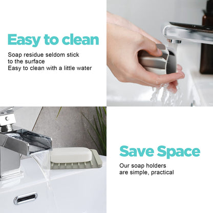 Auzass Silicone Soap Dish, Self Draining Anti-Slip Soap Dish Holder