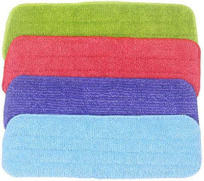 4 Pack Spray Mop Heads Replacement Mop Pads Reveal Mop Cleaning Pad ,Fit for All Spray Mops & Reveal Mops Washable 16.5*5.11 Inches. (Colors)