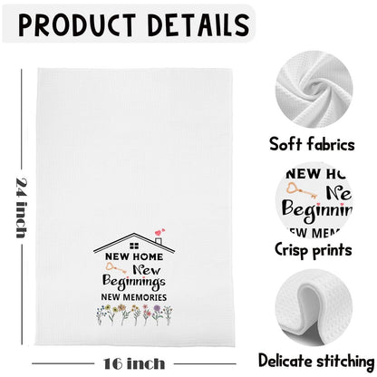 2PCS New Home Gifts Ornament Kitchen Towel House Warming Gifts (White)