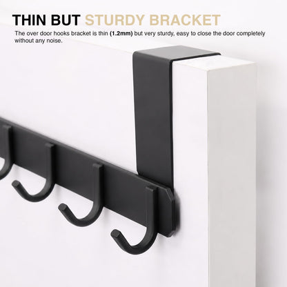 6 Over Door Hooks Door Hanger Rack No Drill Coat Towel Robe Holder