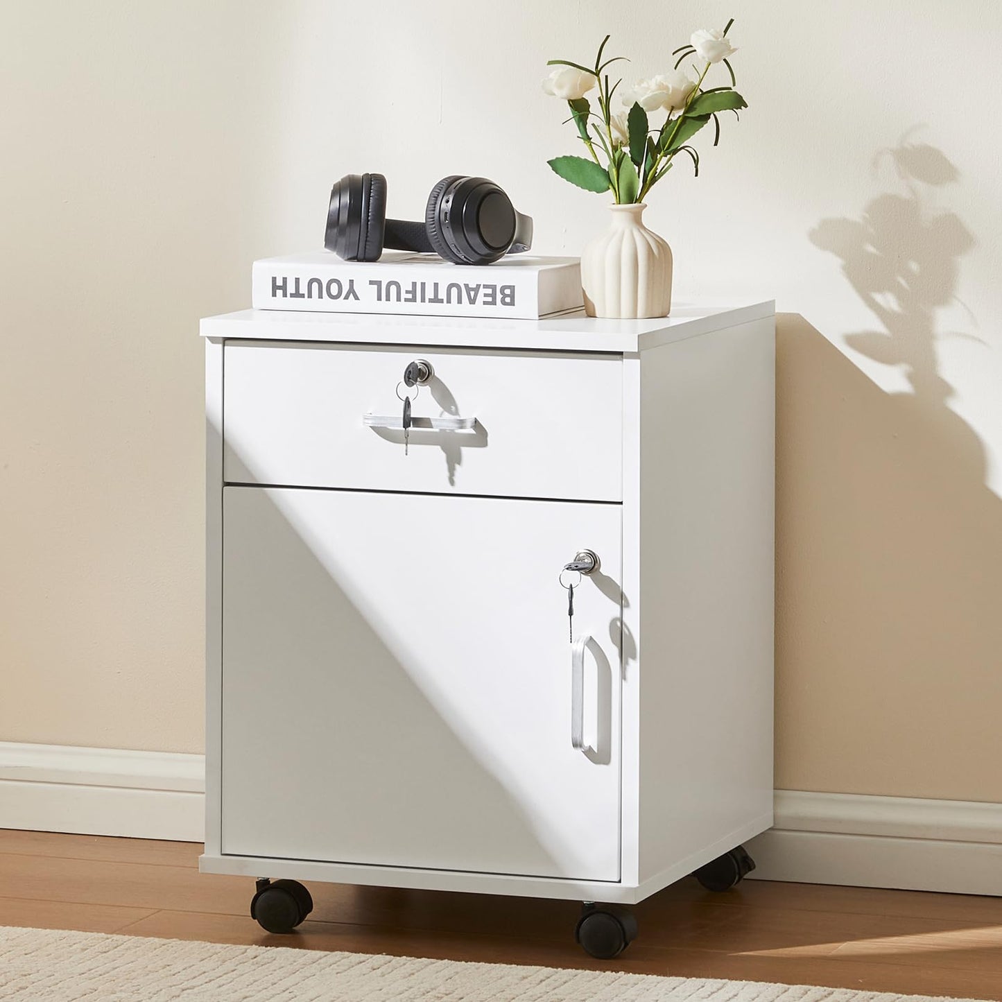 TUKAILAi Mobile Filing Cabinet, Lockable Drawer and Cabinet for Home Office