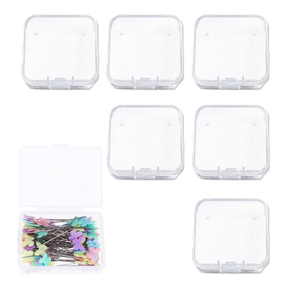 Small Square Clear Plastic Organizer Box,Beads Storage Containers Box,6pcs