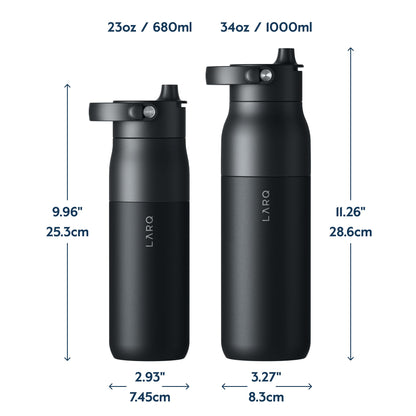 LARQ Bottle Swig Top 23oz - Insulated Stainless Steel Water Bottle with Built-in Silicone Handle | Thermos, BPA Free | Reusable Water Bottle for