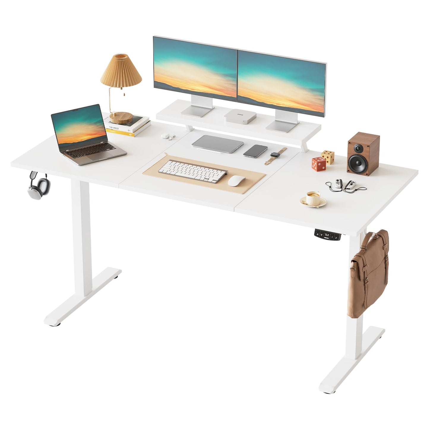Klicelor Eletric Height Adjustable Desk, Movable Monitorstand, 160x60cm