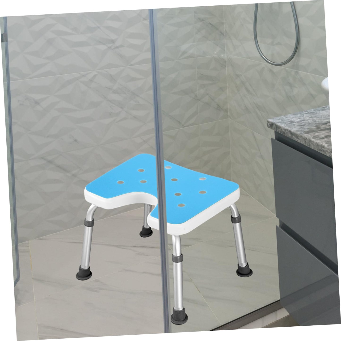 BAZEITFLOW Waterproof Shower Bench Cushion Bath Chair Cushion with Drain Holes Non Slip Bath Seat Pad Lightweight Replaceable Stool Pad for Bathroom