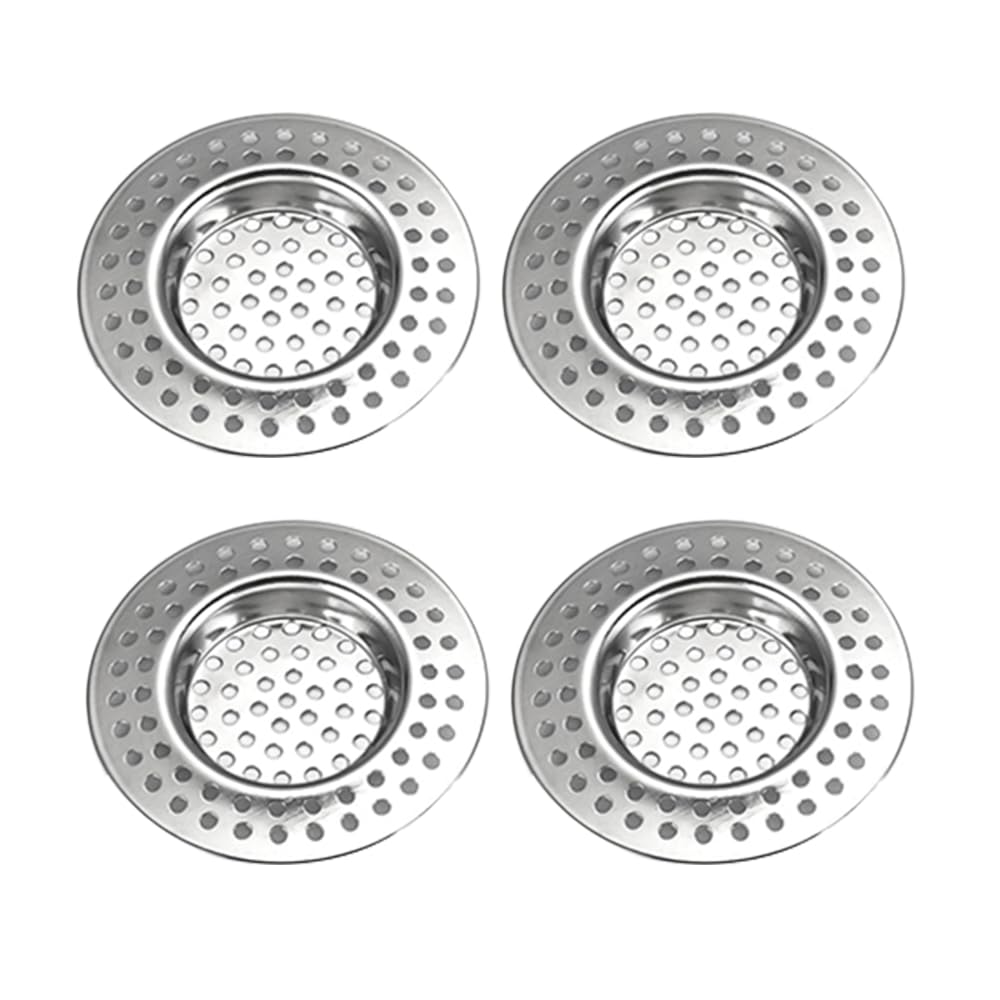 Stainless Steel Sink Filter, 4PCS Sink Strainer, Drain Filters, Kitchen Sink Strainer Plug,Shower Drain Filters, Hair Filters, Drain Protectors
