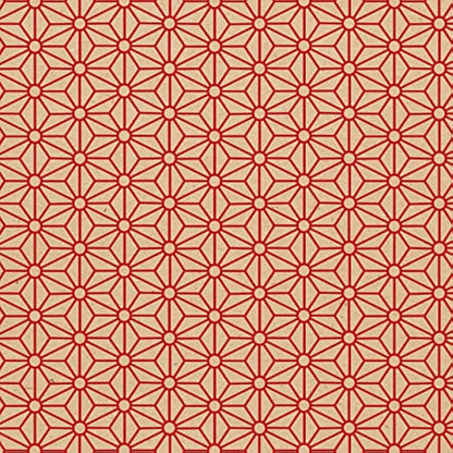 Clairefontaine - Ref 223802C - Recycled Kraft Long Roll Wrapping Paper (Single Roll) - 70cm Width x 50m Length, 70gsm Recycled Kraft Paper - Red Geometric Design