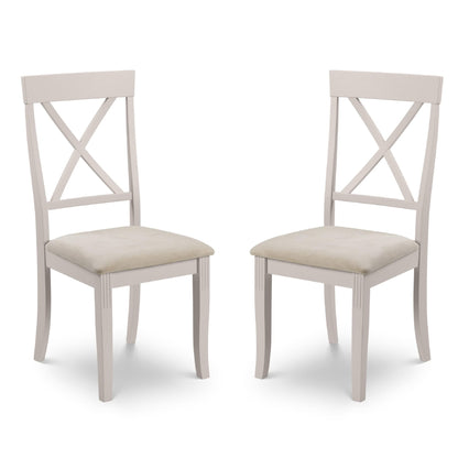 Julian Bowen Davenport Dining Chairs, Set of 2, Grey - H96.5 x W44 x D52cm