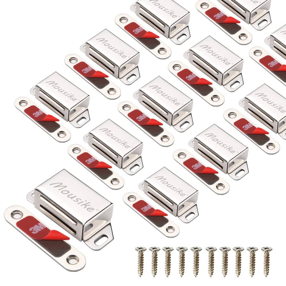 Mousike Cabinet Magnets 15KG Stainless Steel Magnetic Door Catch Magnetic for Kitchen Cupboard Wardrobe Closet Cabinet Door Drawer Latch
