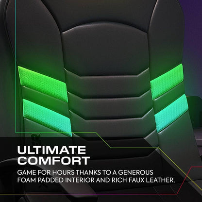 X-Rocker Aries RGB 2.1 Pedestal, Stereo Audio Gaming Chair - Neo Motion™ Sync App Controlled LED Lights, Immersive Sound, Folding