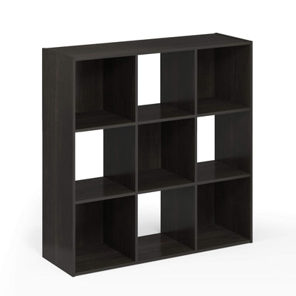 Furinno Pelli Cubic Storage Cabinet, 3x3, Espresso