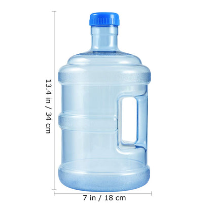 CLISPEED 5L Water Bottle With Screw Cap, Food Grade Mineral Water Bottle Jug Container Easy Grip Carry Handle for Sports Outdoor Travel Camping