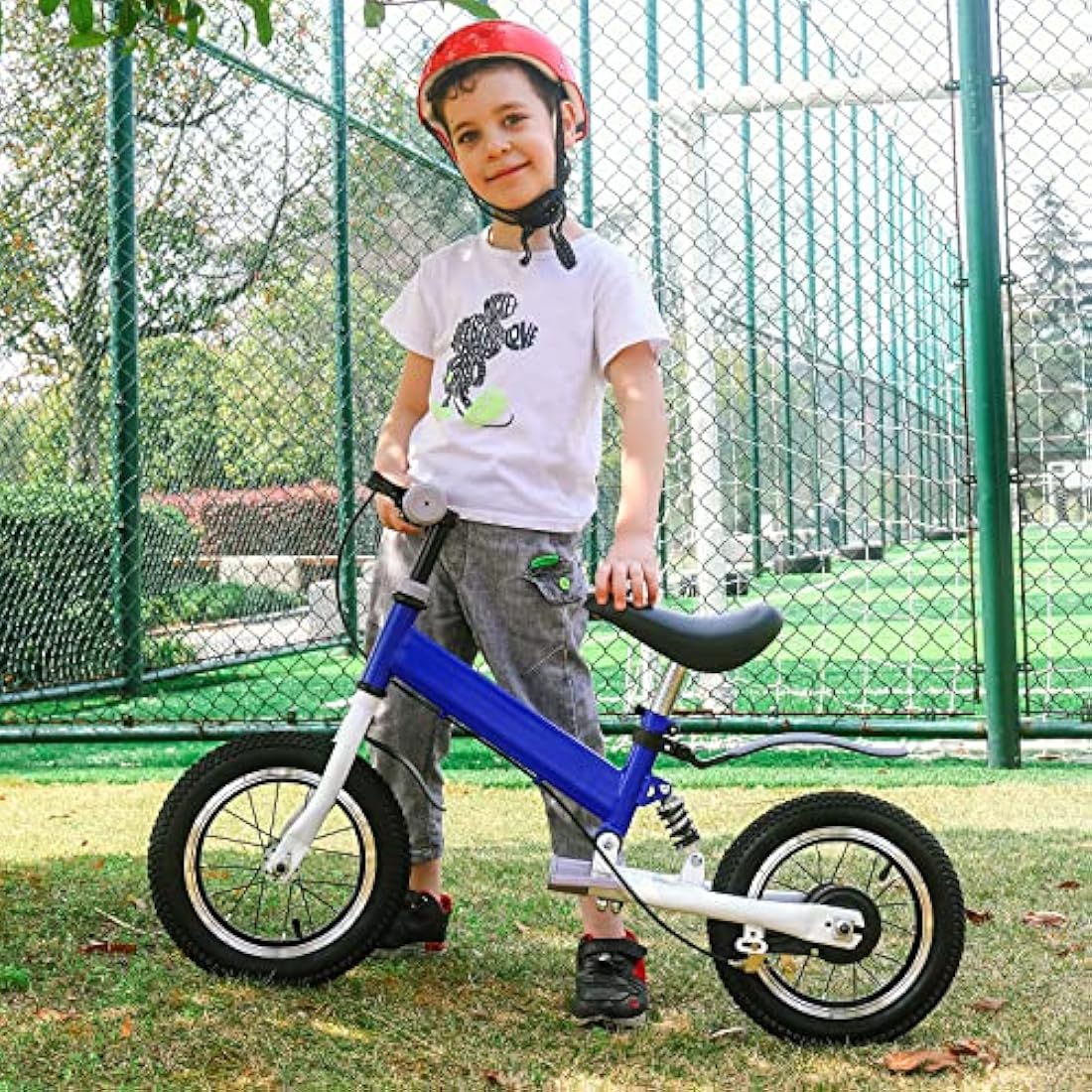 YBIKE 2 in 1 Balance Bike, 12 14 Inch Kids Bike, Suitable for 2-7 Years Old, Kids' Balance Bike with Pedal, Shock Absorber, Fenders, Brakes, 4 Colors Training Bike