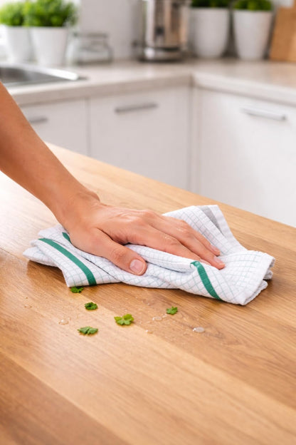 QUALITY HOME TEXTILES 100% Cotton Luxury Terry Towelling Tea Towels | Pack of 3| Kitchen Hand Towels Dish Cloth Super Absorbent Soft Touch