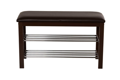ASPECT 3-Tier Storage Shoe Rack/Bench with Seat Cushion (Brown), 80 x 30 x 49 cm