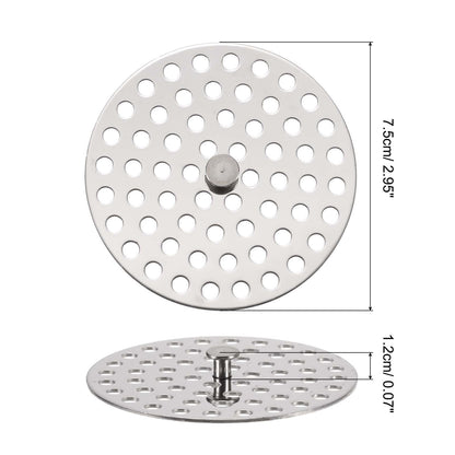 sourcing map Shower Drain Hair Catcher, 3 inch Stainless Steel Round Floor Drain Cover Anti-Clogging Protection Cover Replacement for Furniture