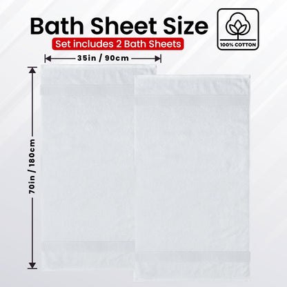 Infinitee Xclusives Bath Sheets Extra Large - 2 Pack, 600 GSM - 90 x 180 cm