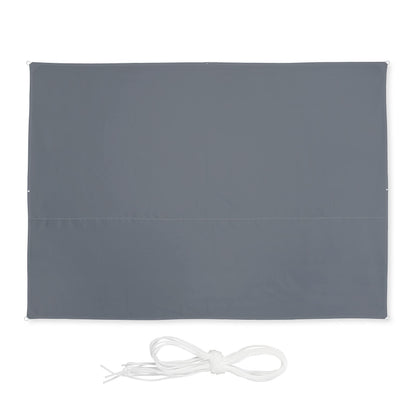 Relaxdays 2.5 x 3.5 m rectangular awning, water-repellent, UV-resistant, with tensioning ropes, terrace, balcony, grey