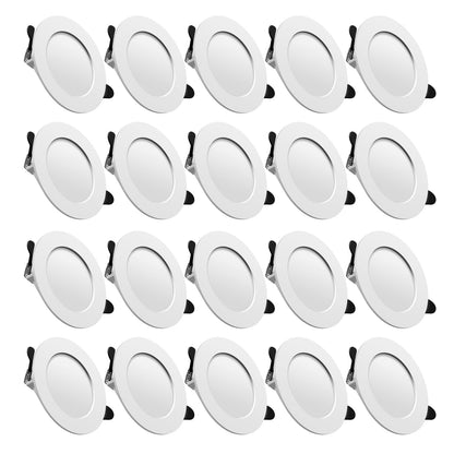Tofisr LED recessed Ceiling Light, 7W Downlights 700LM Natural White Light 4500K, Round Aluminum Metal Spotlights 230V, Cut 75-95mm, for Living Room