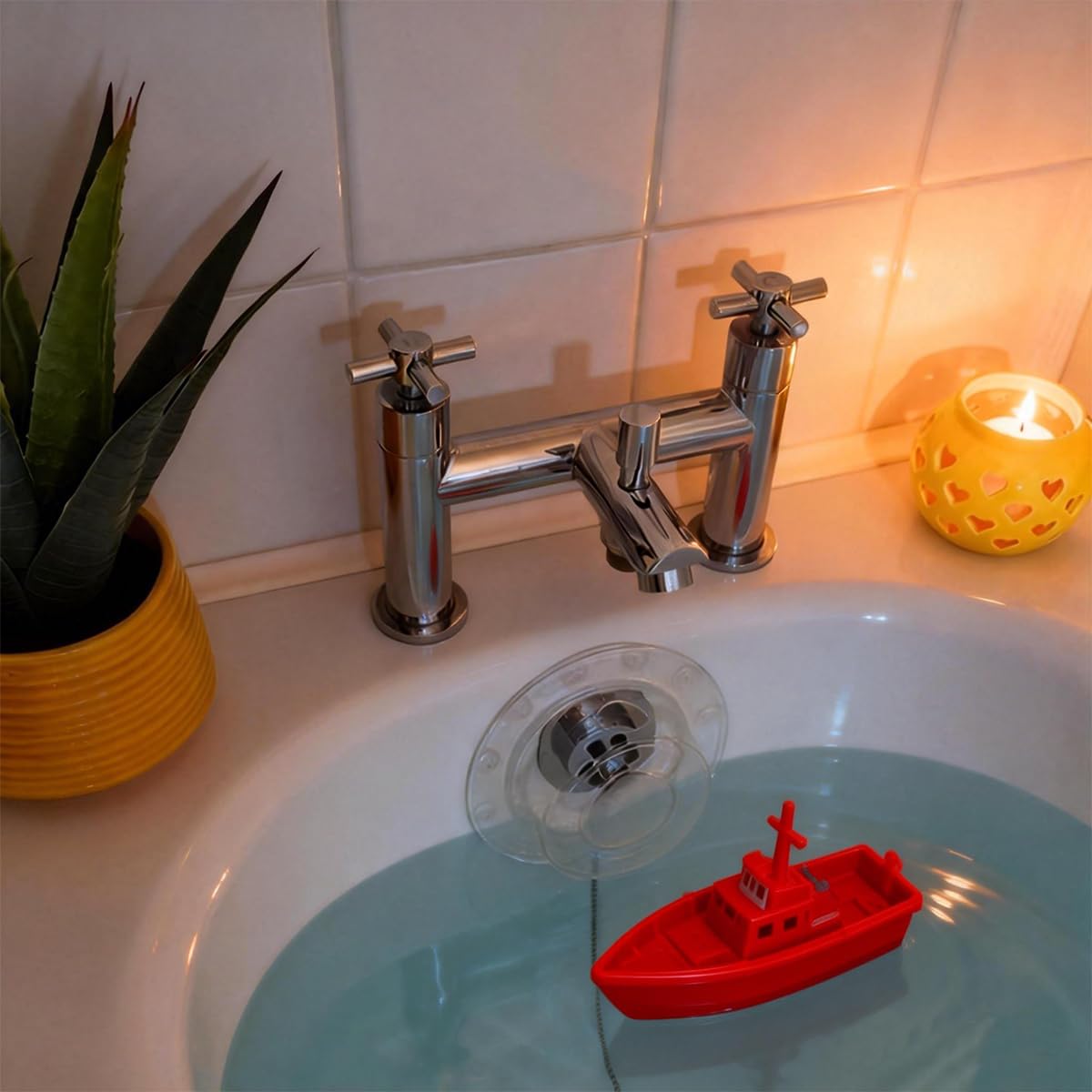 2 PCS Bathtub Overflow Drain Covers Clear Silicone Bath Overflow Stopper Deep Bath Drain Cover Adds Inches of Tub Water Durable Hole Protection