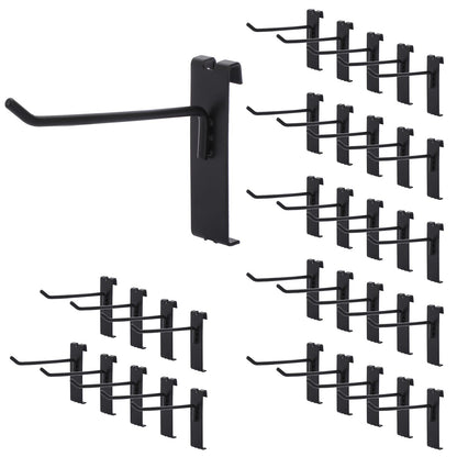 IGNPION 35 Pieces Metal Gridwall Hooks - Black Notch Display Hook Grid Wall Panel Hooks Commercial Grade Gridwall Pegs for Shop Retail Display