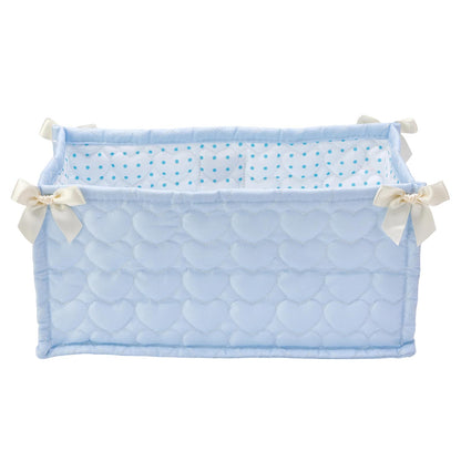 ESSECMBS Cute Indoor Storage Basket Decorative Plaid Basket Organizer with Bows for Towels, Desktop Items, Office Stationary