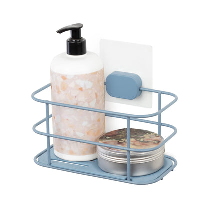 Compactor Grena Small Wall-Mounted Shelf, Self-Adhesive, 19X11X16(H) cm, Blue, Powder Coated Metal