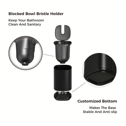 Sleek Toilet Brush Holder Set Toilet Bowl Brush Stainless Steel Automatic Open lid Toilet Bowl Cleaner Brush with Durable Bristle Head Toilet