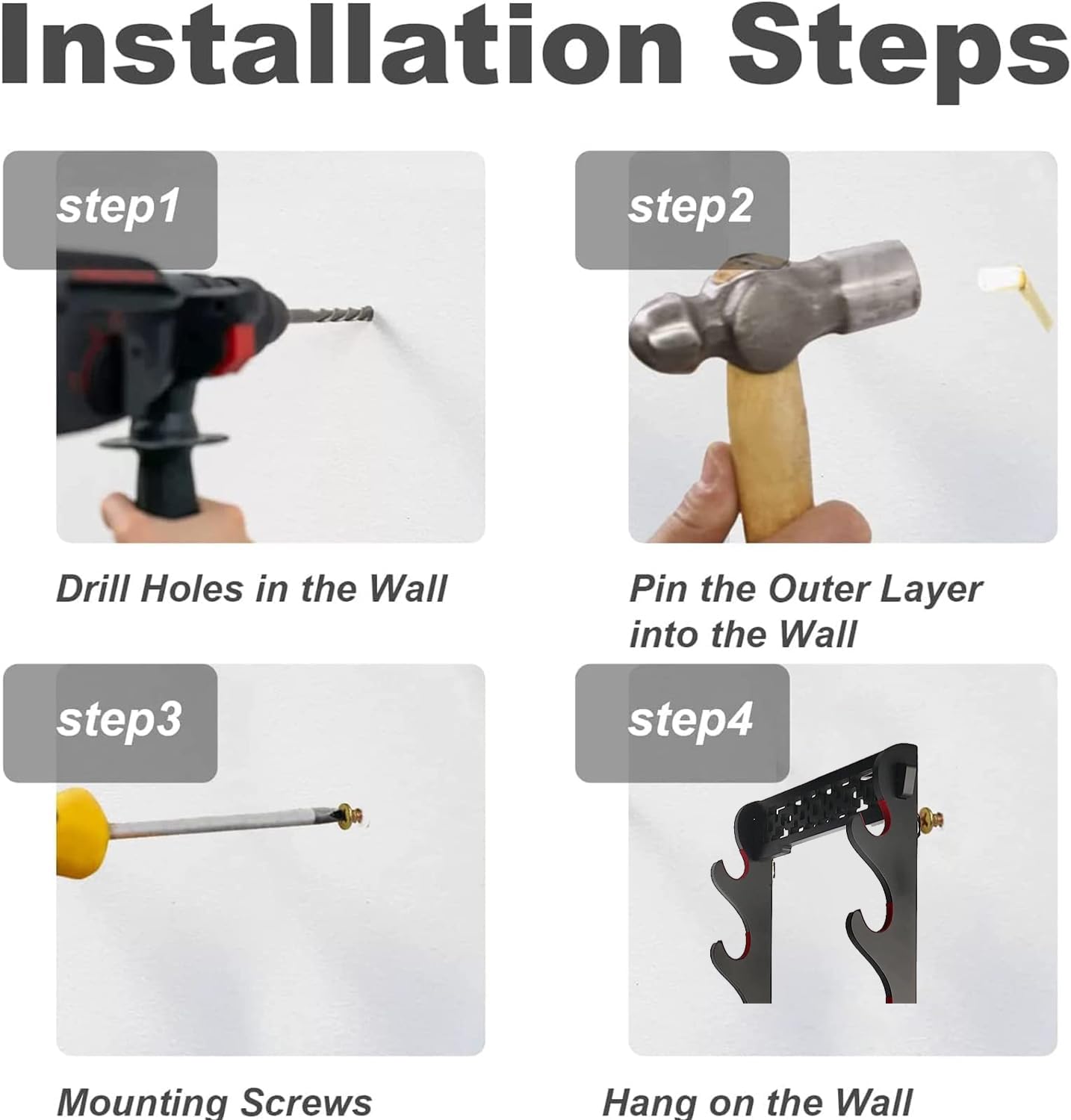 Dfdvye Katana Sword Holder - 6 Tier Samurai Sword Display Rack With Wall Mount for Wakizashi and Tanto