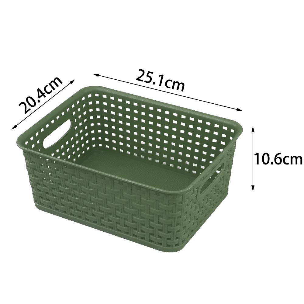 Vareone 6 Pack Pantry Plastic Storage Baskets, Organizer Container with Handle Organization Bins, Ideal for Kitchen, Bathroom