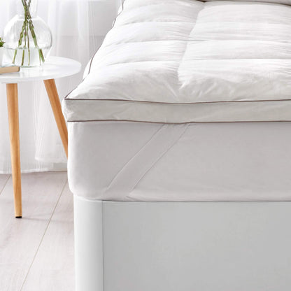Classic Blanc Topper/Mattress Topper Goose Down extramullido, Cotton Cama 140-140 x 190 cm white