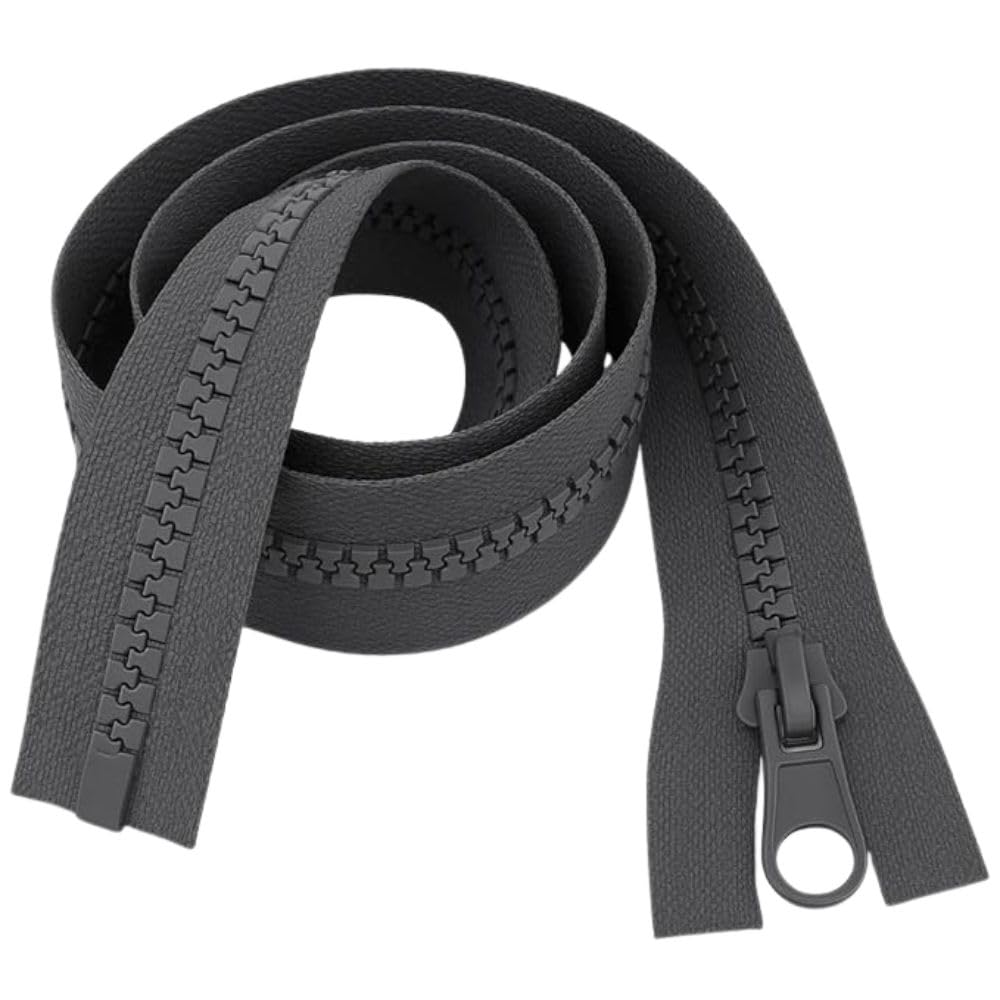 36" (91cm) Dark Grey Chunky Zip - Heavy-Duty Open-Ended Separating
