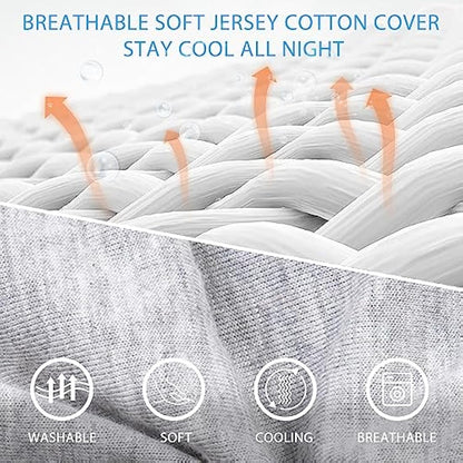 Chilling Home J-Shaped Pregnancy Pillow, 150x70cm, Grey, Polyester Fill, Cooling Cover, Removable, Adult, Multi Position Sleeper