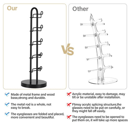 RNPKZ Sunglasses Organizer, 5 Pairs Sunglasses Holder, 33 cm High Glasses Display Stand, Sunglassess Stand