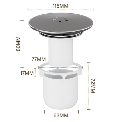 HNNHOME Shower Drain Cover Replacement, Chrome Shower Trap Cover, Removable Top Fitting Cap Parts, 90mm/115mm Shower Plughole Cover