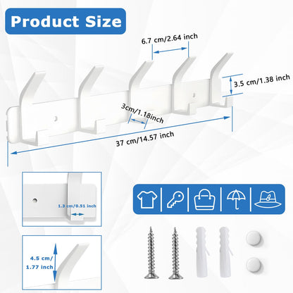 QMAHA Coat Racks for Wall, Multipurpose Heavy Duty Coat Rack Wall Coat Hangers with Fittings Included