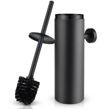 WAVEWO Toilet Brush Stainless Steel Wall Mounting, Toilet Brush with Closed Splash-proof Cover