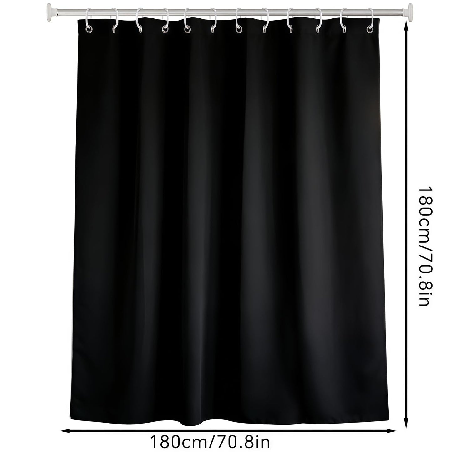 FAIRYGATE Shower Curtain Anti Mould Waterproof Bath Curtains Mildew Resistant Bathroom Plain Colors Bathtub Curtains for Bath Tub Shower Stall 180 x